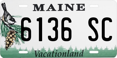 ME license plate 6136SC