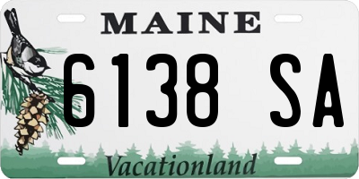 ME license plate 6138SA