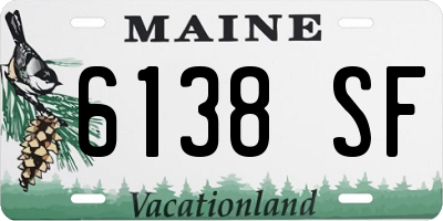 ME license plate 6138SF