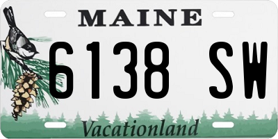 ME license plate 6138SW