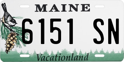 ME license plate 6151SN