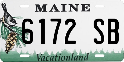 ME license plate 6172SB