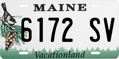 ME license plate 6172SV
