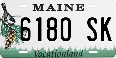 ME license plate 6180SK