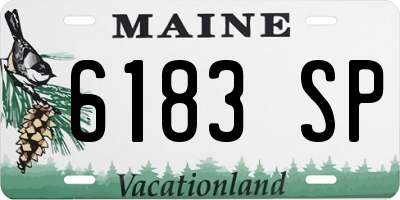 ME license plate 6183SP