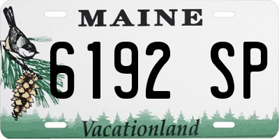 ME license plate 6192SP