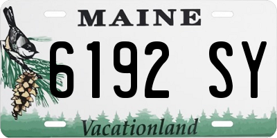 ME license plate 6192SY