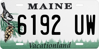 ME license plate 6192UW