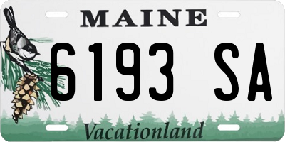 ME license plate 6193SA