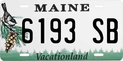 ME license plate 6193SB