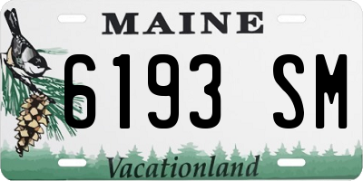 ME license plate 6193SM