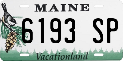 ME license plate 6193SP