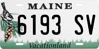 ME license plate 6193SV