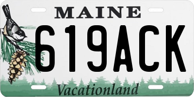 ME license plate 619ACK