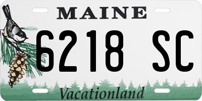 ME license plate 6218SC