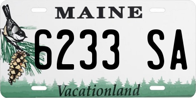 ME license plate 6233SA