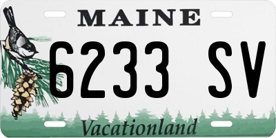 ME license plate 6233SV
