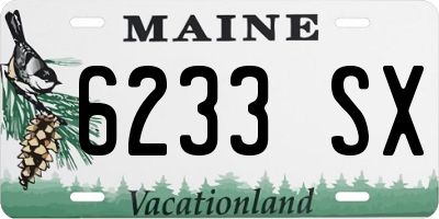 ME license plate 6233SX