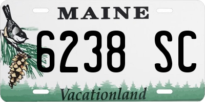 ME license plate 6238SC