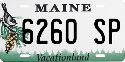 ME license plate 6260SP