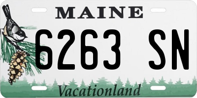 ME license plate 6263SN