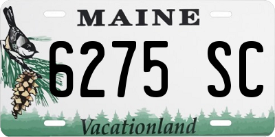 ME license plate 6275SC