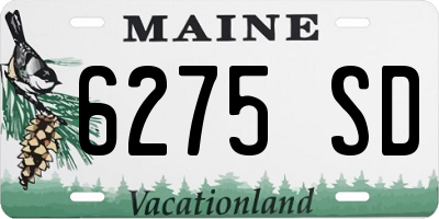 ME license plate 6275SD