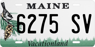 ME license plate 6275SV