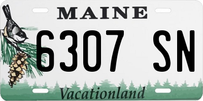 ME license plate 6307SN