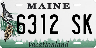 ME license plate 6312SK