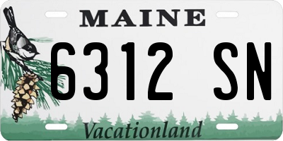 ME license plate 6312SN