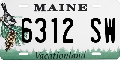 ME license plate 6312SW