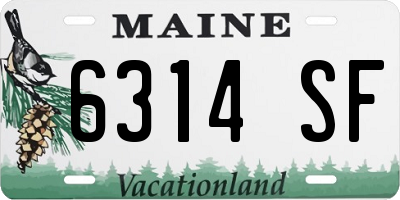 ME license plate 6314SF