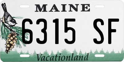 ME license plate 6315SF