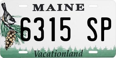 ME license plate 6315SP