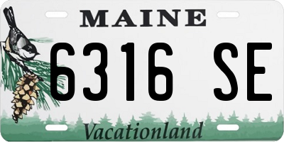 ME license plate 6316SE