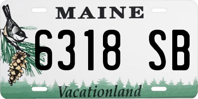 ME license plate 6318SB