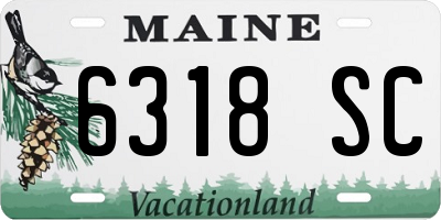 ME license plate 6318SC