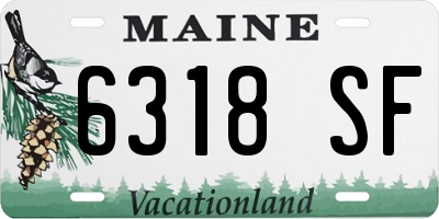 ME license plate 6318SF