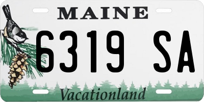 ME license plate 6319SA