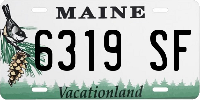 ME license plate 6319SF