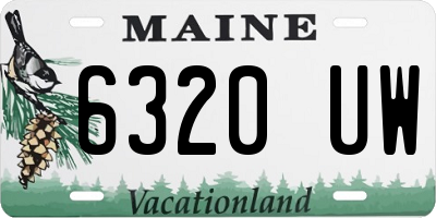 ME license plate 6320UW