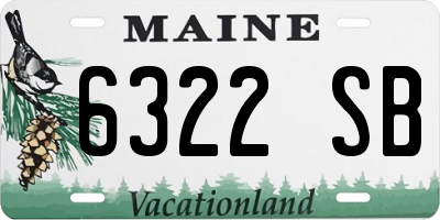 ME license plate 6322SB