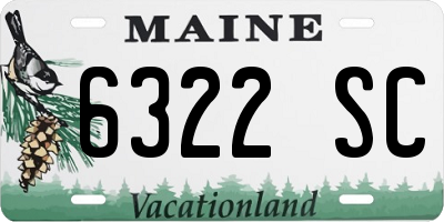 ME license plate 6322SC