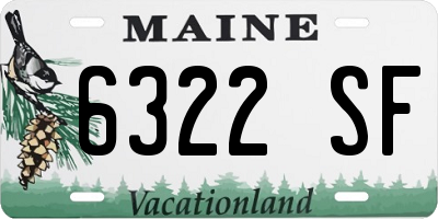 ME license plate 6322SF