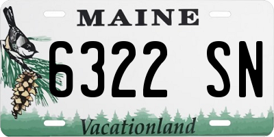 ME license plate 6322SN