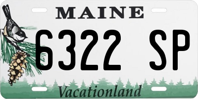 ME license plate 6322SP