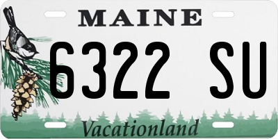 ME license plate 6322SU