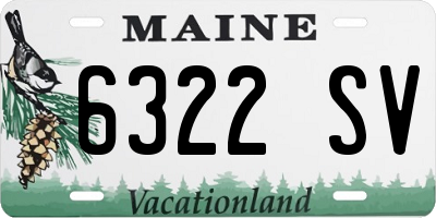ME license plate 6322SV