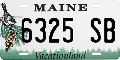 ME license plate 6325SB